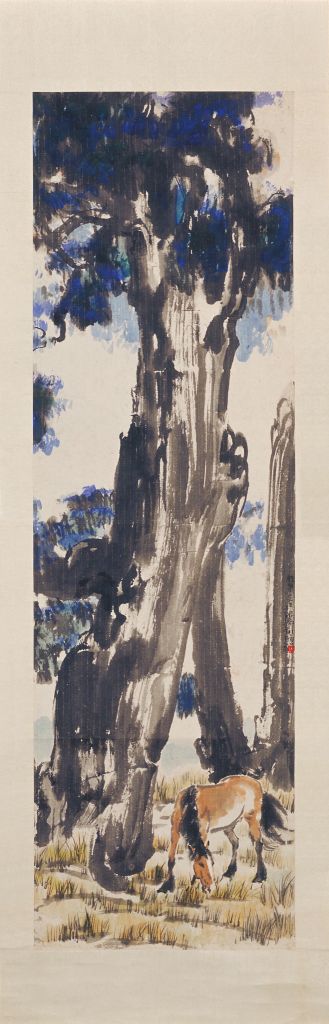 图片[1]-Xu Beihong, Tongyin, Solitary Steed Figure Axis-China Archive